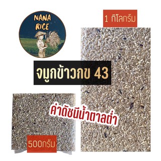 Nana Rice จมูกข้าวกล้องกข 43 ค่าดัชนีน้ำตาลต่ำ ขนาด 500กรัม-1กิโลกรัม แบรนด์ นานาไรซ์