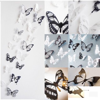 สติกเกอร์ติดผนัง ลายผีเสื้อ 18ชิ้น 3D DIY