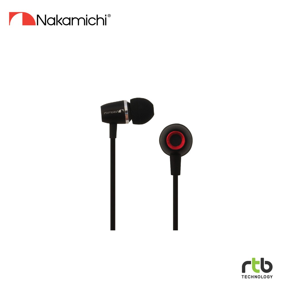 Nakamichi หูฟัง รุ่น NMCE300 In-Ear Metal Earphone With Microphone - BLACK