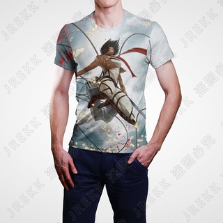 เสื้อยืดแขนสั้นลําลอง พิมพ์ลายอนิเมะ Attacking Giant Attack on Titan 3D แฟชั่นฤดูร้อน สําหรับผู้ชาย และผู้หญิง 2023