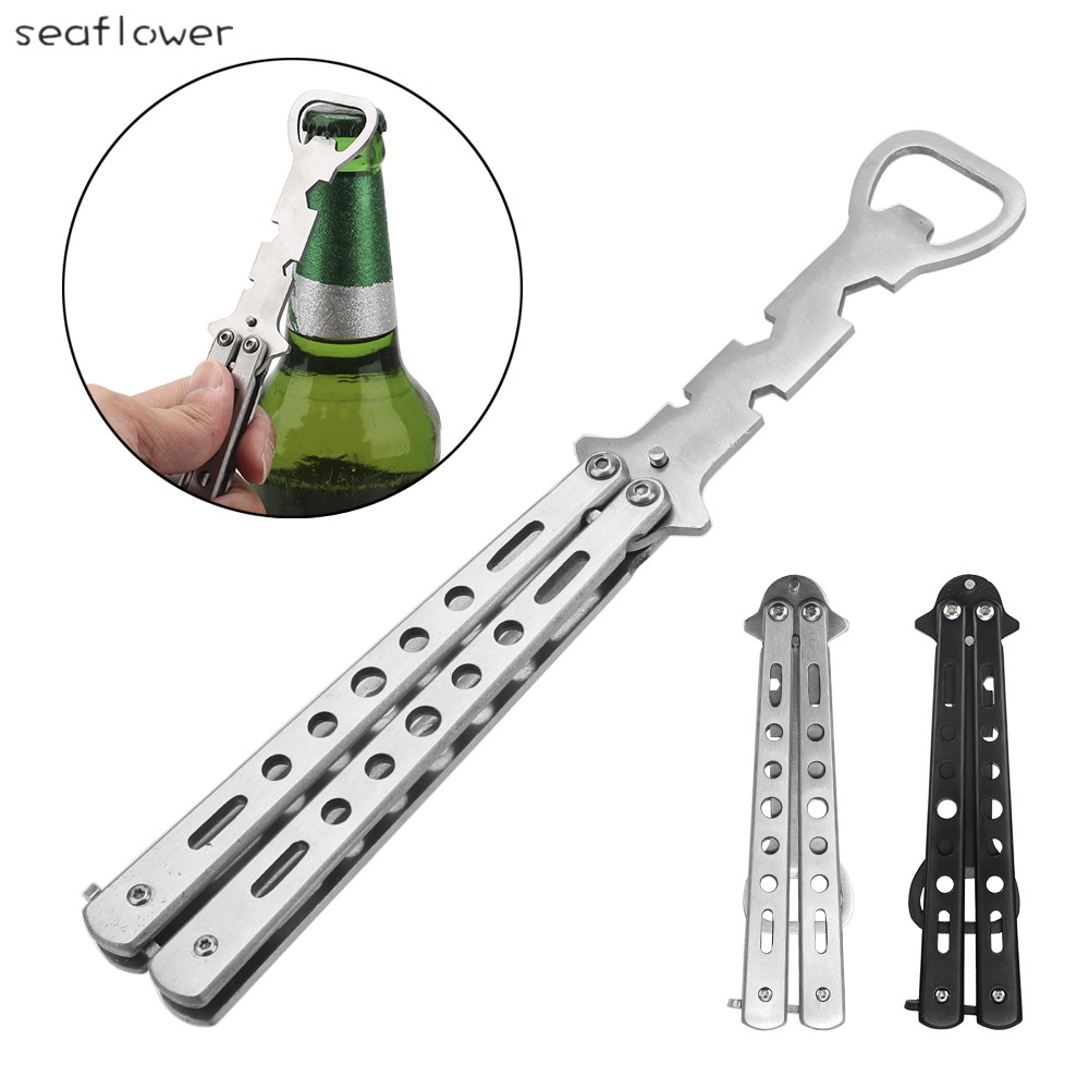 Butterfly Knife Style Bottle Opener and Beer Opener Comb Dagger