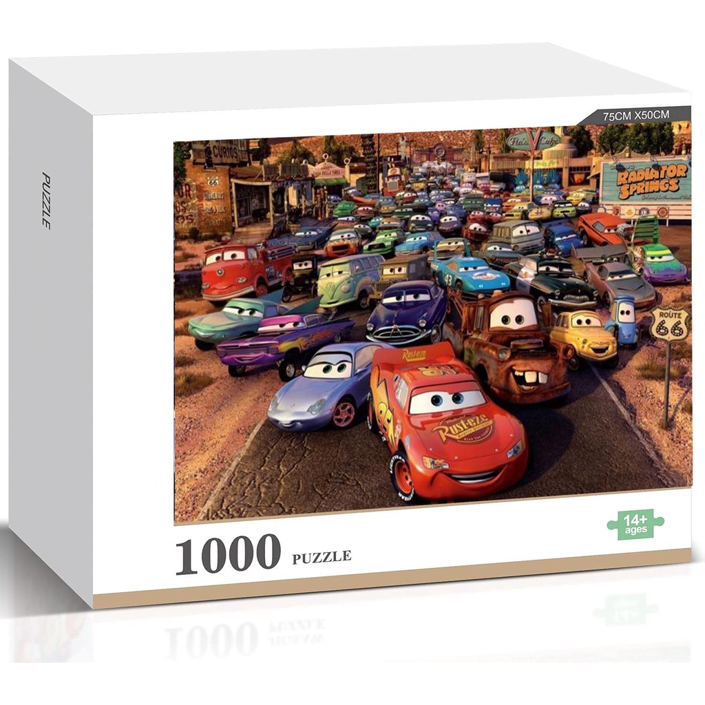 Disney Pixar Cars จิ๊กซอว์คุณภาพสูงปริศนาไม้ปริศนา Decompression DIY ปริศนาขนาดใหญ่เกมของเล่นของขวัญตกแต่ง 1000 ชิ้น