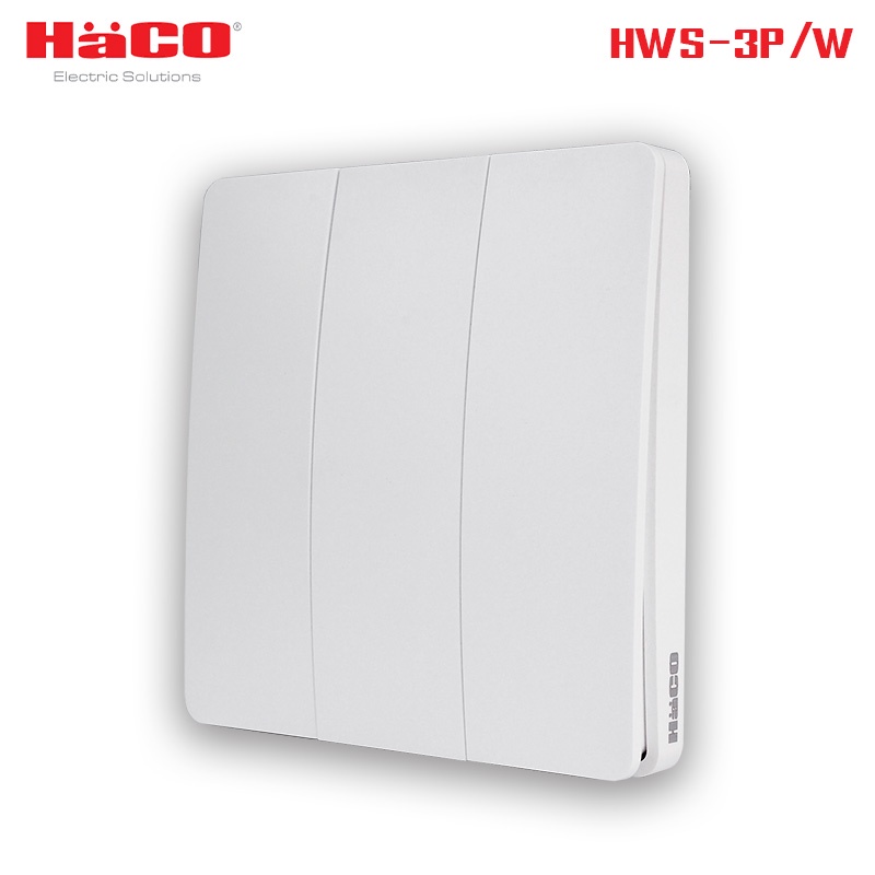 HACO สวิตช์ไฟไร้สาย 3 ช่อง สีขาว IP67 สวิตซ์อัจฉริยะ Move Switch รุ่น HWS-3P/W
