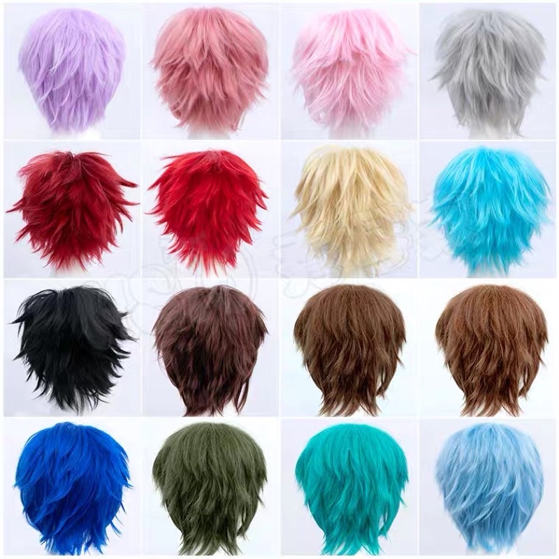 พร้อมส่ง  ✅เน็ตยืด✅ วิกผมคอสเพลย์ เบสิคสั้น ทรงผู้ชาย ซอยสั้น ยาว 30 ซม. กลางหัวมีหนีบฟูมาแล้ว เน็ตยืด