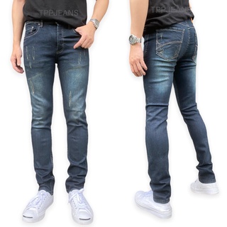 JEANSEXPRESS Winsman Skinny Jeans กางเกงยีนส์ชายทรงสกินนี่ สีบลูฟอกสนิมสะกิดขาด ผ้ายืด สวมใส่สบาย Size 28-36