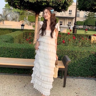 🕊☁️☁️Layer Barbie White Long Dress☁️☁️🕊ป้ายypy