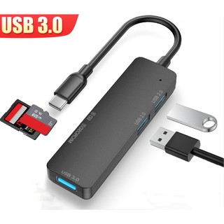 USB Type-C to 3 port USB 3.0 / SD / MicroSD(TF) Card Reader Hub สำหรับ Android