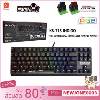 (TH) Signo KB-718 Indigo mini RGB Mechanical TKL GamingKeyboard รับประกันศูนย์ไทย1ปี #คีย์บอร์ดเกมมิ่ง แมคคานิค