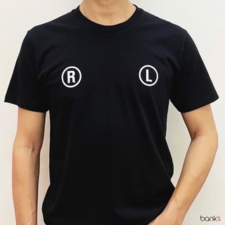 bank’s New Tee R L เสื้อยืดคอกลมสีดำ เสื้อยืดพิมพ์ลาย R L เสื้อยืดคุณภาพดี