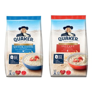 [ขายดี] QUAKER เควกเกอร์ ข้าวโอ๊ต ขนาด 1 กิโลกรัม (เลือกรสได้)-สุกเร็ว