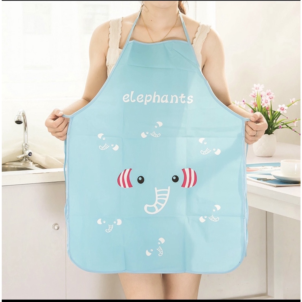 พร้อมส่ง ผ้ากันเปื้อน กันน้ำ กันเปื้อน ลายการ์ตูนน่ารัก สําหรับทําอาหาร  ผ้ากันเปื้อน  30154 the10shop.