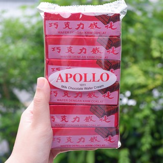 🍫ช็อคแดง Apollo เวเฟอร์เคลือบช็อคโกแลต เวเฟอร์แดง (ช็อกโกแลต ซองแดงในตำนาน)