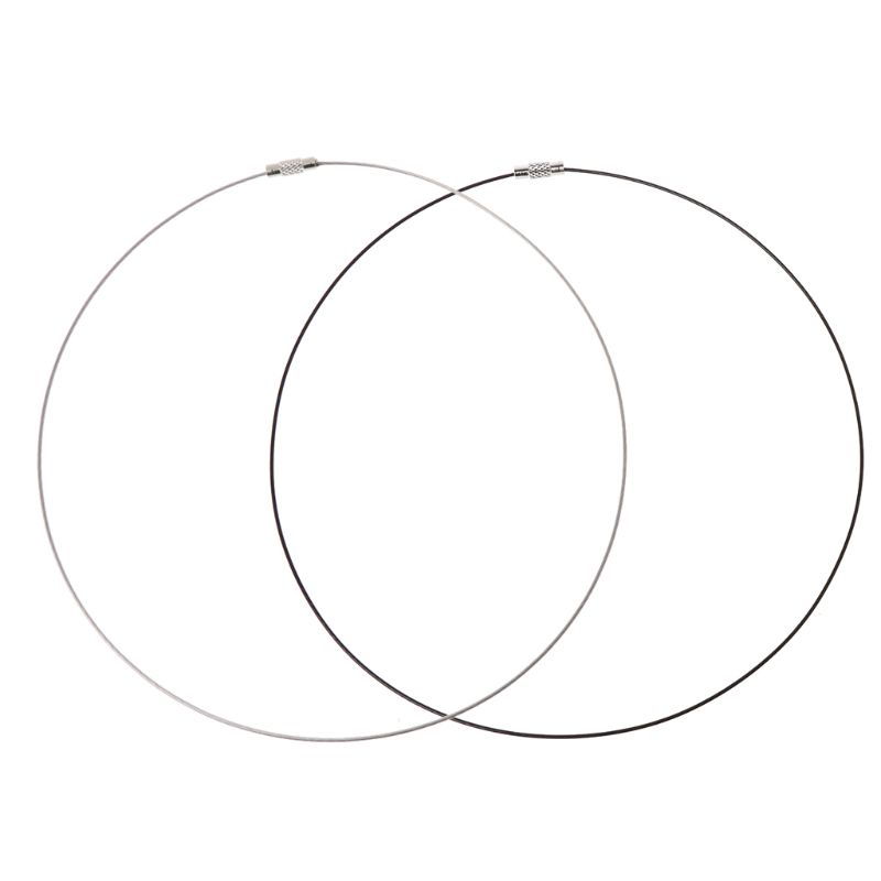 LU 10 Strands สร้อยคอลวดสแตนเลสเชือกสีดํา Diy การผลิตเครื่องประดับพร้อมสกรูทองเหลืองหัวเข็มขัด 18 นิ้ว 46 ซม.