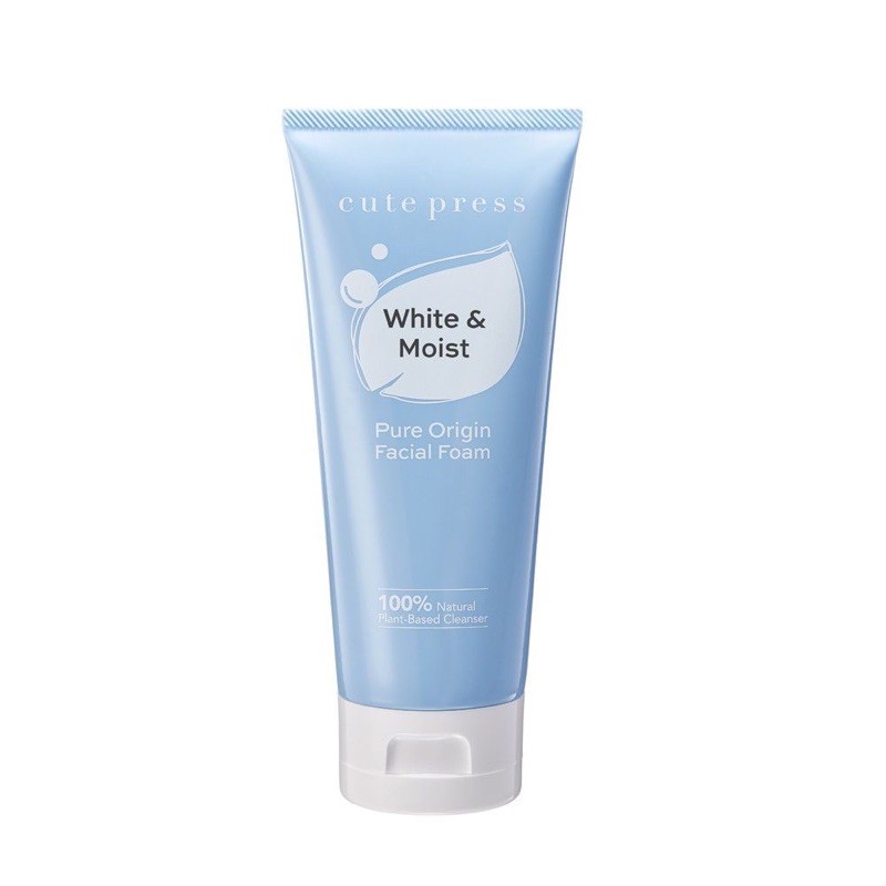 ของแท้ Cute Press White & Moist Pure Origin Facial Foam คิวท์เพรส โฟมล้างหน้า
