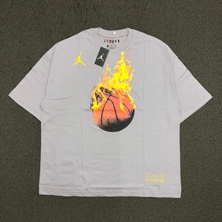 เสื้อยืดพรีเมี่ยม ของแท้ Air JORDAN FIREBALL Grey