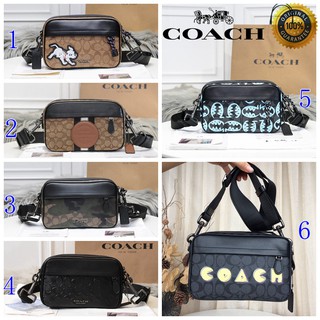 🎄พร้อมส่ง🌟Coach กระเป๋าสะพายไหล่ใหม่สำหรับผู้ชายกระเป๋ากล้องแฟชั่นในสต็อก 91498 4118 67326 50713 2526 72923