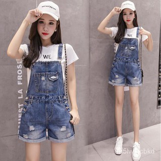 พร้อมส่ง Mixmall เอี้ยมยีนส์ขาสั้น ชุดเอี้ยมกางเกงขาสั้น ผ้าดี Denim Jumpsuit Short Jeans JihV