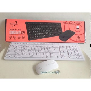 Primaxx Ws-Kmc-8131 Wireless Keyboard+Mouse Slim ชุดไร้สาย สี ดำ