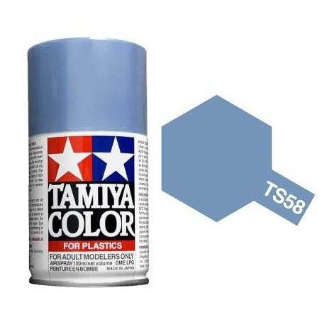 TAMIYA 85058 TS-58 PEARL LIGHT BLUE (GLOSS) สีสเปรย์ทามิย่า พ่นงานโมเดล
