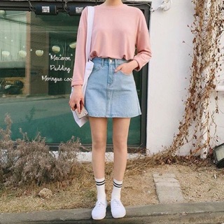 Mini Flared Denim Skirt