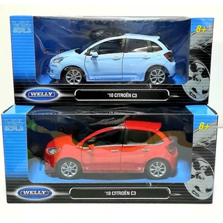 โมเดลรถเหล็ก โมเดลรถซีตรอง Citroen C3 ปี2010 รถโมเดล รถเหล็ก Scale:1:24 แบรนด์ Welly ของเล่น ของสะสม ของขวัญ ของแต่งบ้าน