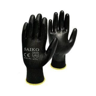 SAIKO ถุงมือไนล่อน เคลือบ PU เต็มฝ่ามือ (ราคาต่อคู่)