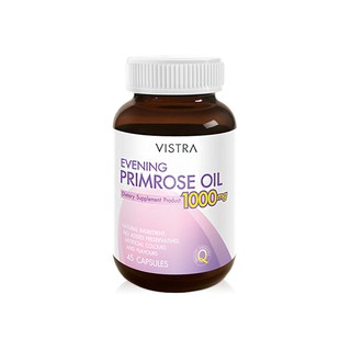 VISTRA Evening Primrose Oil 1000 mg. - วิสทร้า น้ำมันอีฟนิ่งพริมโรส 1000 มก. (45/75 Caps)