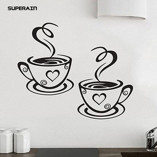 สติกเกอร์ติดผนังตกแต่งบ้านลาย super kitchen cafe tea