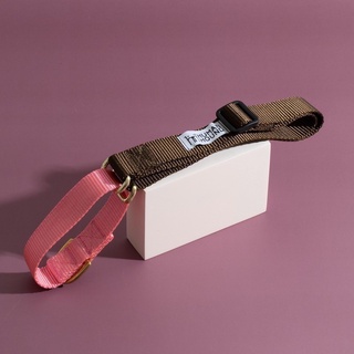 ปลอกคอสุนัข Human and  Hound - Martingale Pink / Brown ปลอกคอฝึกสุนัข