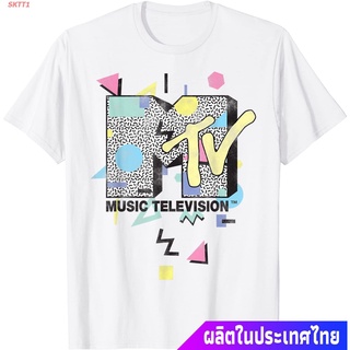 เสื้อยืดลำลอง MTV Retro Shape Design Logo Graphic T-Shirt Popular T-shirtsสามารถปรับแต่งได้