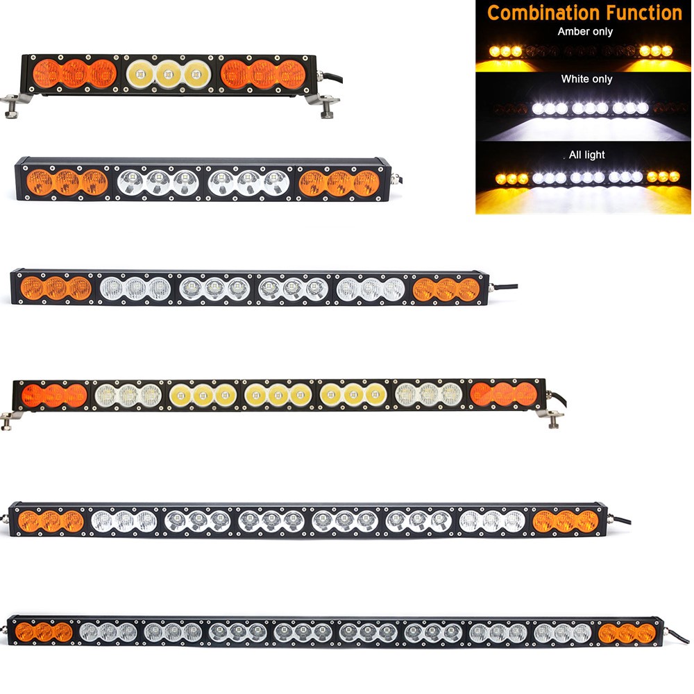 12V 24V Car Led Work Light Bar 120W 180W 210W 240W 270W 300W White Amber Yellow For Truck SUV Uaz 4x