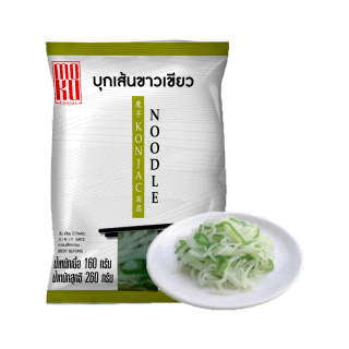 MOKU บุกเส้นเขียวขาว 160 กรัม (FK0193-1) เส้นบุก เส้นขนมจีน คีโต ลดน้ำหนัก ไม่มีแป้ง ก๋วยเตี๋ยว keto Konjac noodle white and green