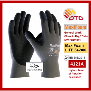 Atg MaxiFoam LITE 34-900 ถุงมือนิรภัย - ถุงมือทํางานเชิงกล สภาพแวดล้อมแห้ง / สกปรก