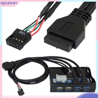 [DG] แผงฟล็อปปี้ไดรฟ์ 4 ฮับ USB 3.0 2.0 19/9PIN 3.5 นิ้ว สําหรับเดสก์ท็อป PC