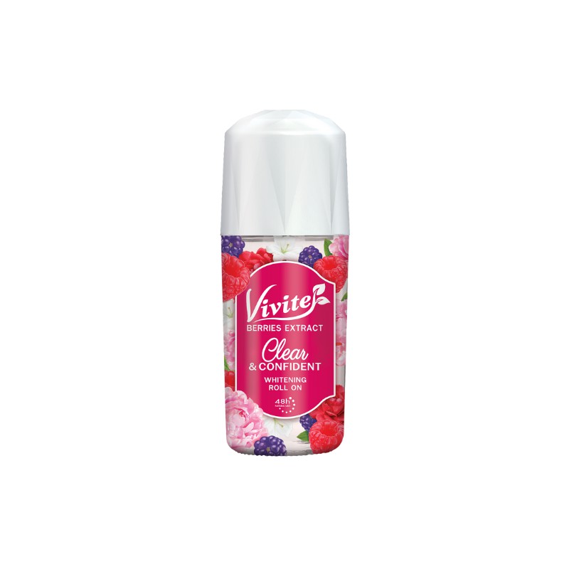 Viviteวีไวต์เคลียร์แอนด์คอนฟิเดนท์ ไวท์เทนนิ่งดีโอโรลออนกลิ่นFruity Berries ขนาด 45 มล.