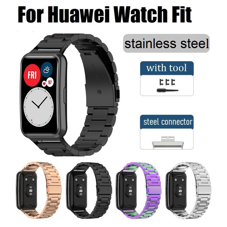 ฟุ่มเฟือย สาย huawei watch fit สายนาฬิกา เหล็กกล้าไร้สนิม สายนาฬิกา huaweiwatch fit Staineless steel Huawei watch fit new , Huawei watch fit elegant Strap เคส huaweiwatch fit