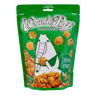 Wonder puff popcorn198g.วันเดอร์พัฟฟ์ ข้าวโพดอบกรอบเคลือบคาราเมล 198 กรัม.