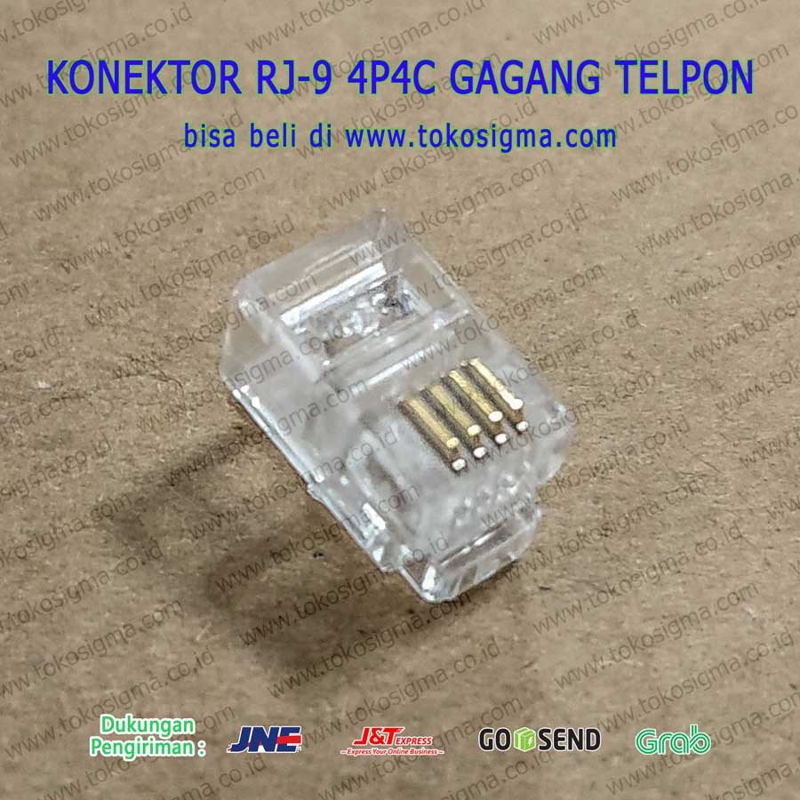 ขั้วต่อปลั๊ก RJ-9 4P4C เนื้อหา 4 พิน 20 ชิ้น - ด้ามจับโทรศัพท์ RJ9 telp