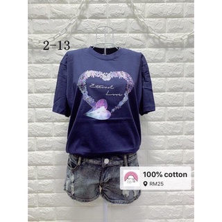 เสื้อยืดผ้าฝ้ายพิมพ์ลายแฟชั่น [READY STOCK] 100 Cotton T-shirt 2-13 Q-85