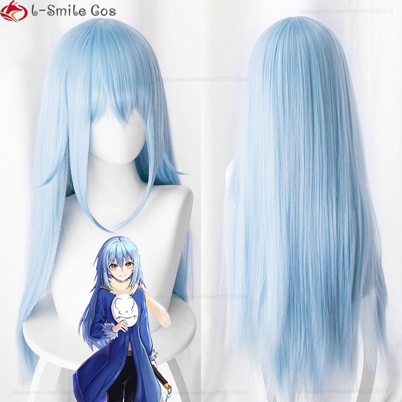 Misscoo วิกผมคอสเพลย์อนิเมะ That Time I Got Reincarnated as a Slime Rimuru Tempest 70 ซม. ทนความร้อน สีฟ้าอ่อน – โปรปัง