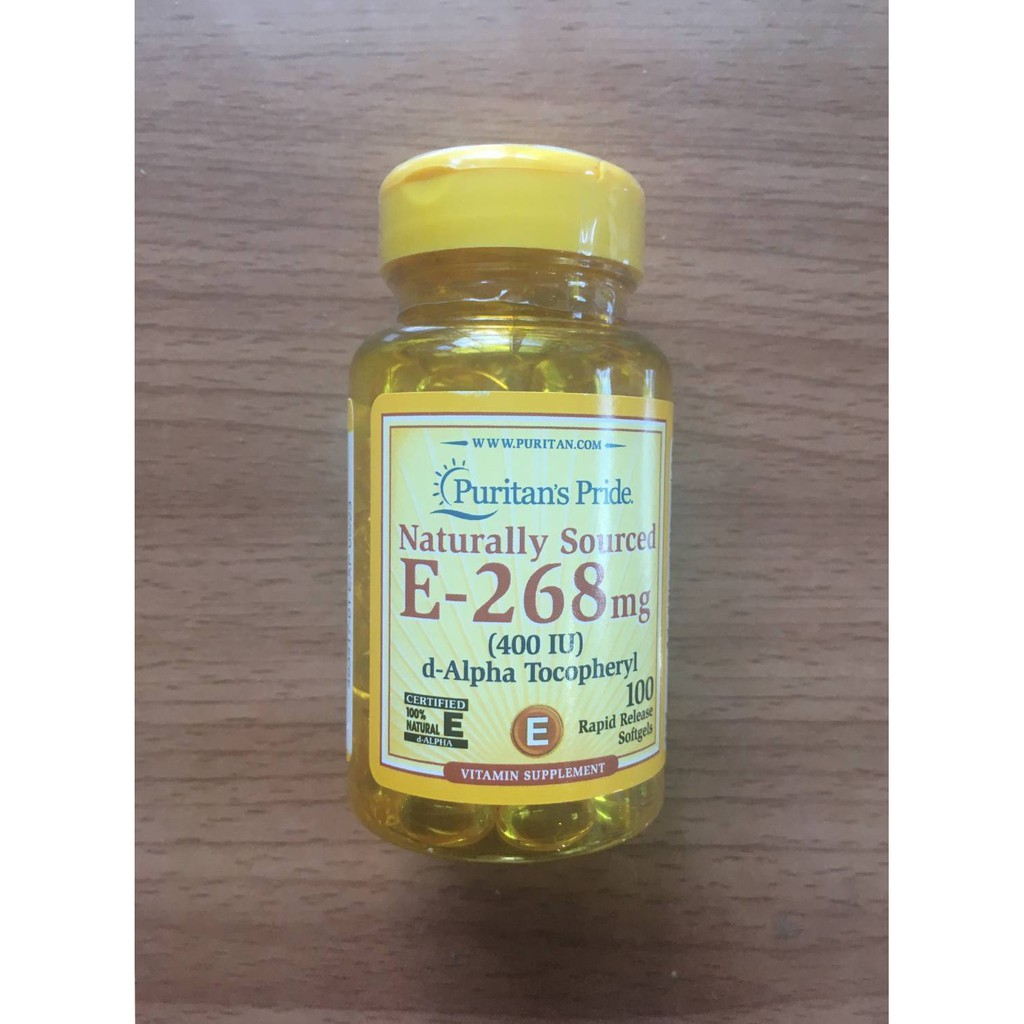 (exp 012025) Puritan Naturally Sourced E-268 mg Vitamin E 400 IU 100 ...