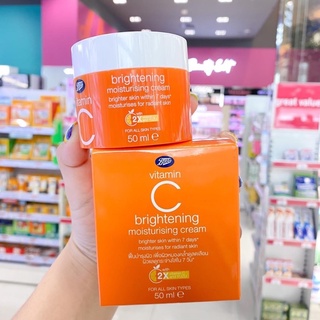 สูตรใหม่ | ไบรท์เทนนิ่ง มอยส์เจอร์ไรซิ่ง ครีม | Boots vitamin c brightening moisturising cream 50ml.