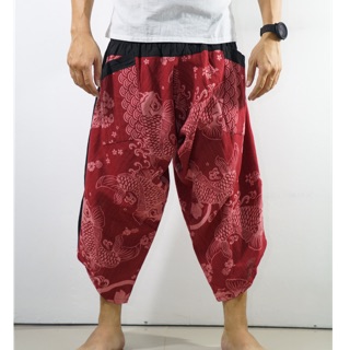 Chaingmai Pantsกางเกงเชียงใหม่ลายปลากับดอกไม้