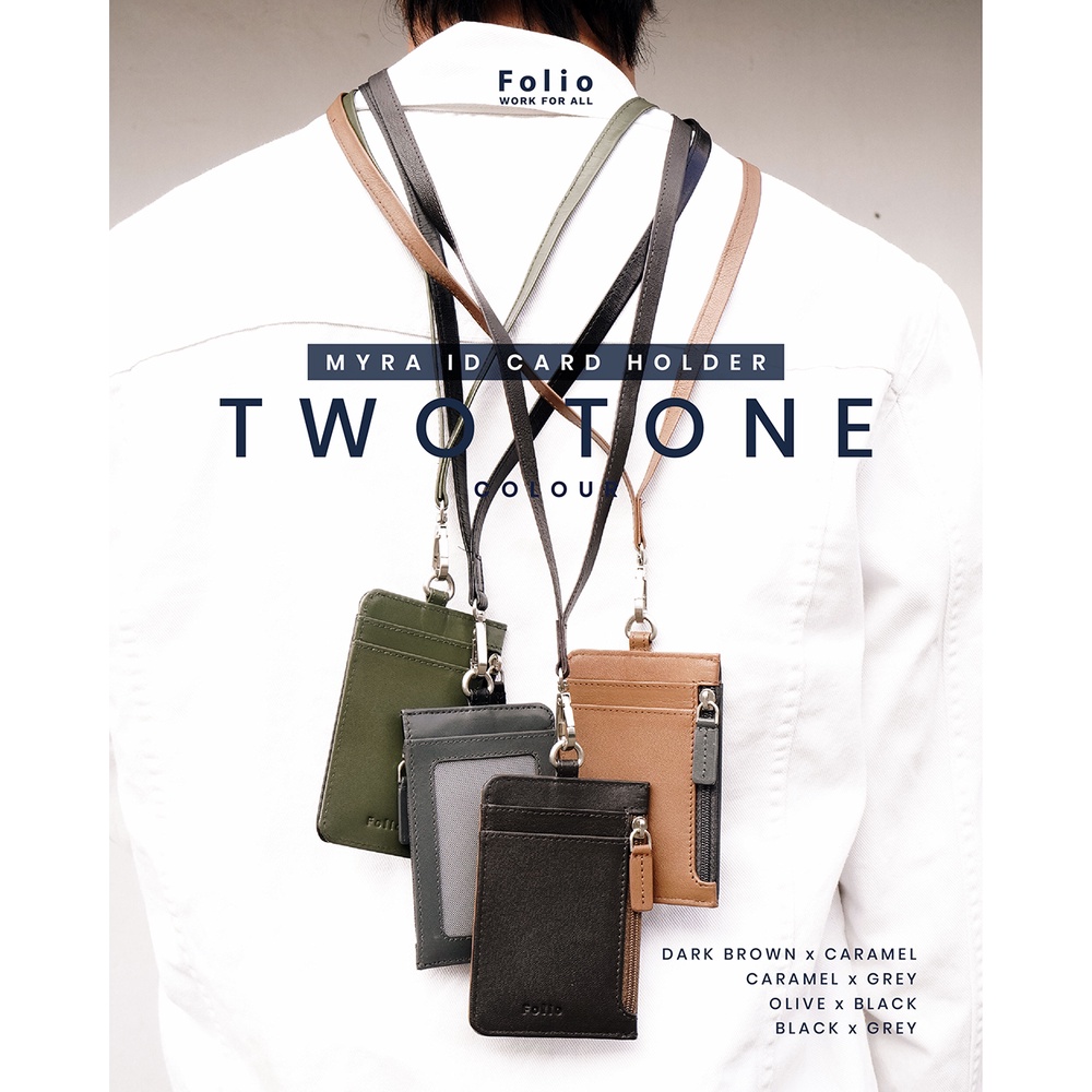 FOLIO : Myra ID Card Holder (Two-Tone) ที่ใส่บัตรพร้อมสายคล้องคอ-18646