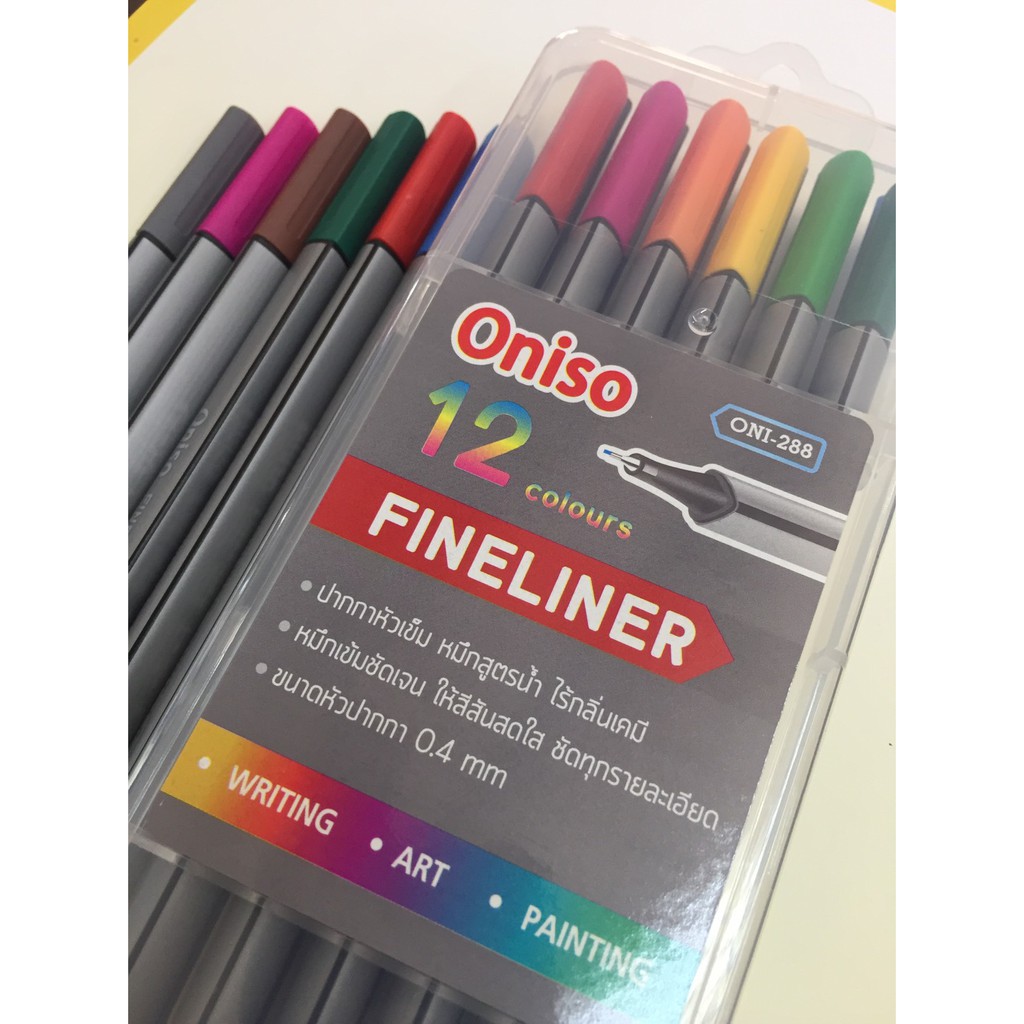 ปากกาหัวเข็ม 12 สี Oniso