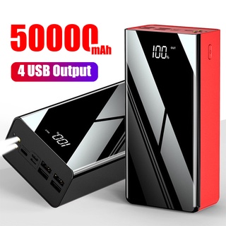 ความจุใหญ พาวเวอร์แบงค์ 50000mAh Powerbank ชาร์จได้พร้อม4เครื่อง แบตสำรอง แบตเตอรี่สำรอง 4 USB เพาเวอร์แบงค์ พร้อมไฟ LED 2 ดวง