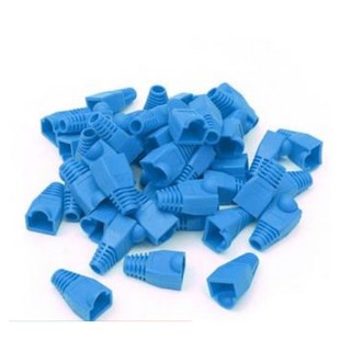 50pcs Modular RJ45 Cat6 Cat5 Network Cable Connector Plug Boot Strain Cover Caps (Blue)