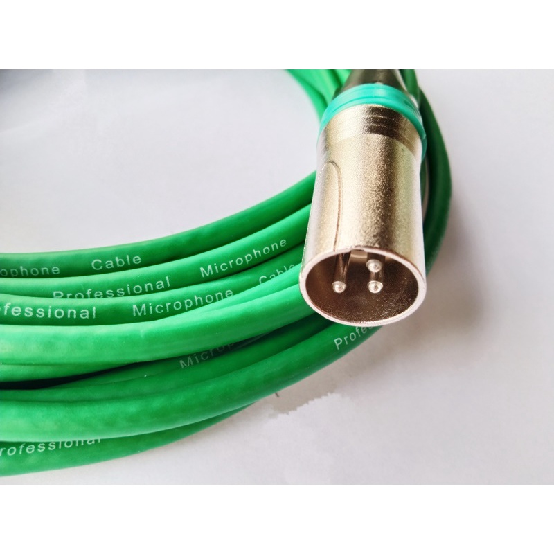 สายไมค์XLR Cable Stereo สายเขียว  หัวคละสี