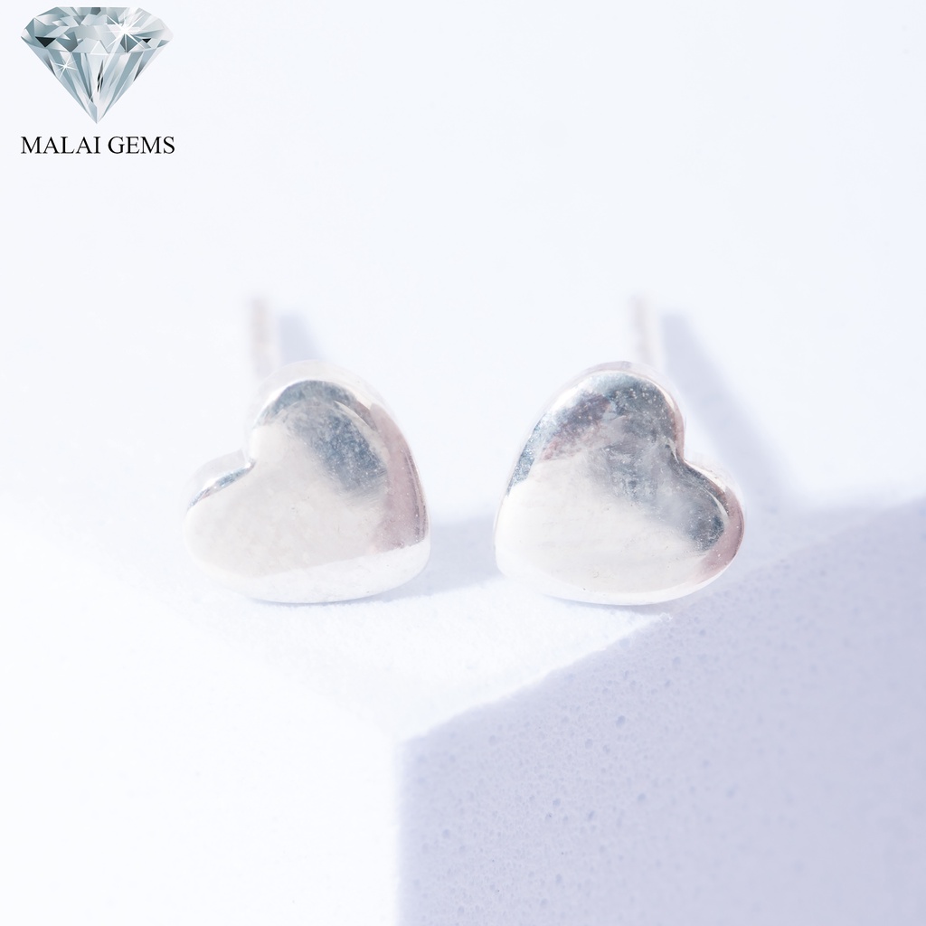 Malai Gems  ต่างหูเงินแท้ Silver 925 รุ่น Minimal หัวใจเล็ก   ต่างหูเงินแท้มินิมอส ตุ้มหูทรงหังใจ เหมาะสำหรับผู้หญิง