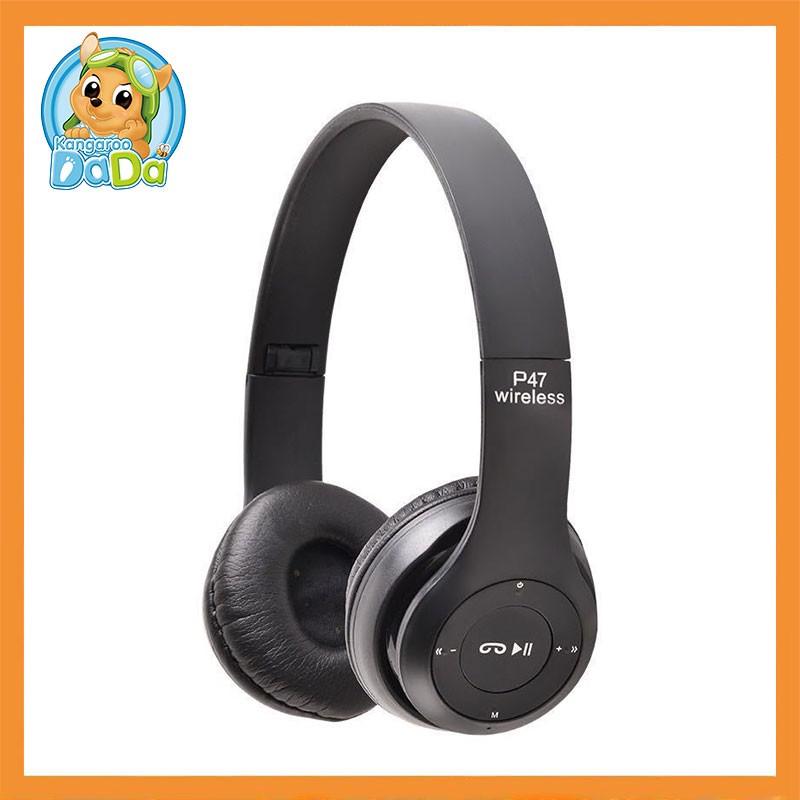 ดำ หูฟังบลูทูธ P47 เสียงดี Wireless Bluetooth Stereo Headset หูฟังบลูธูทไร้สาย Headphones